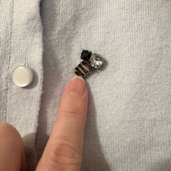 Light Blue Embellished Women's Cardigan Sweater Size Small Merona with gems - Picture 4 of 6